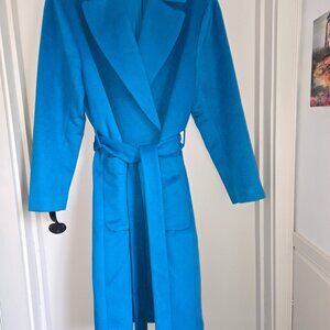 Wool Blend Belted Blanket Coat